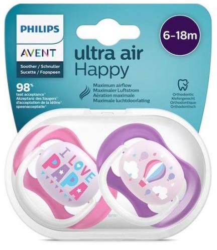 Philips AVENT 2 Xuxas - Ultra Air - Happy - 6-18 M - Menina