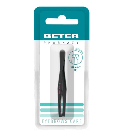 BETER Pinça depilar cor escura ponta recta 7,5 cm