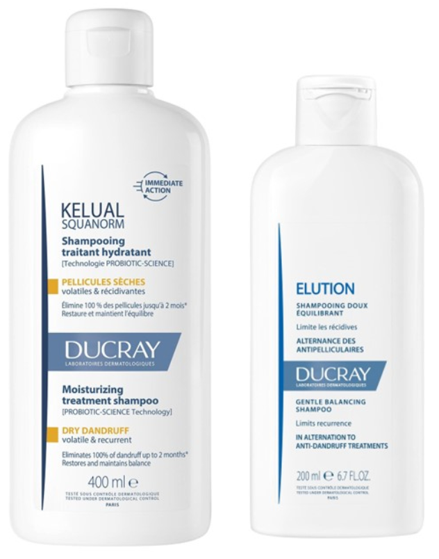 DUCRAY KELUAL Squanorm Champô Caspa Seca 400ml OFERTA Elution Champô