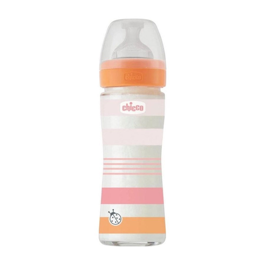 CHICCO Biberão VIDRO ROSA 240 ML 