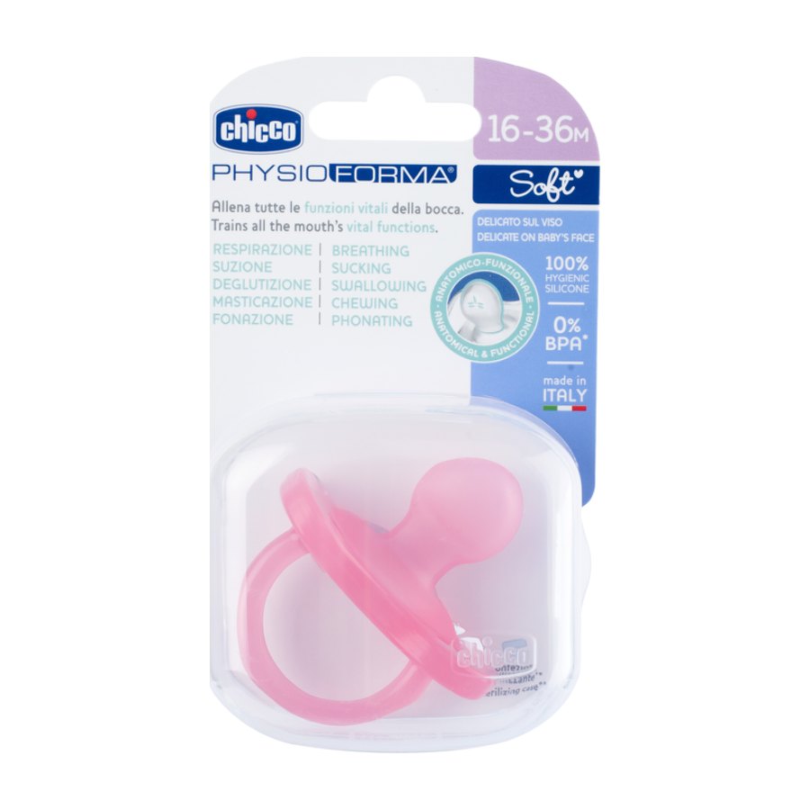 CHICCO Chupeta Physio Soft SILIC ROSA 16-36 Meses