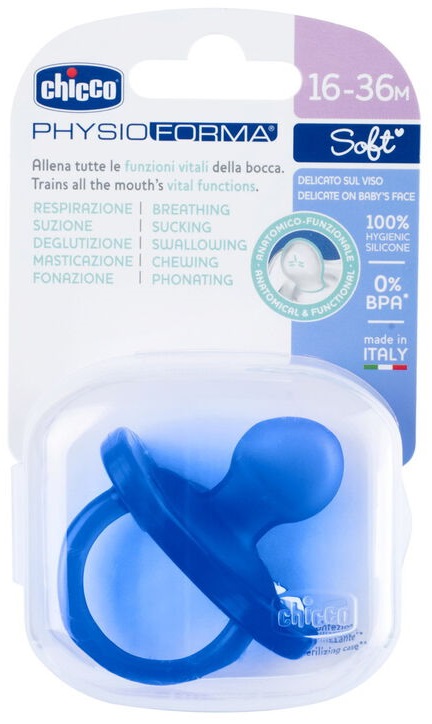 CHICCO Chupeta Physio Soft SILIC AZUL 16-36 Meses