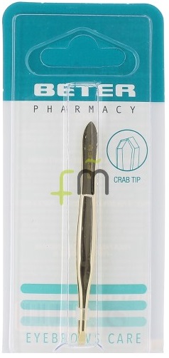 BETER Pinça depilar dourada ponta caranguejo 