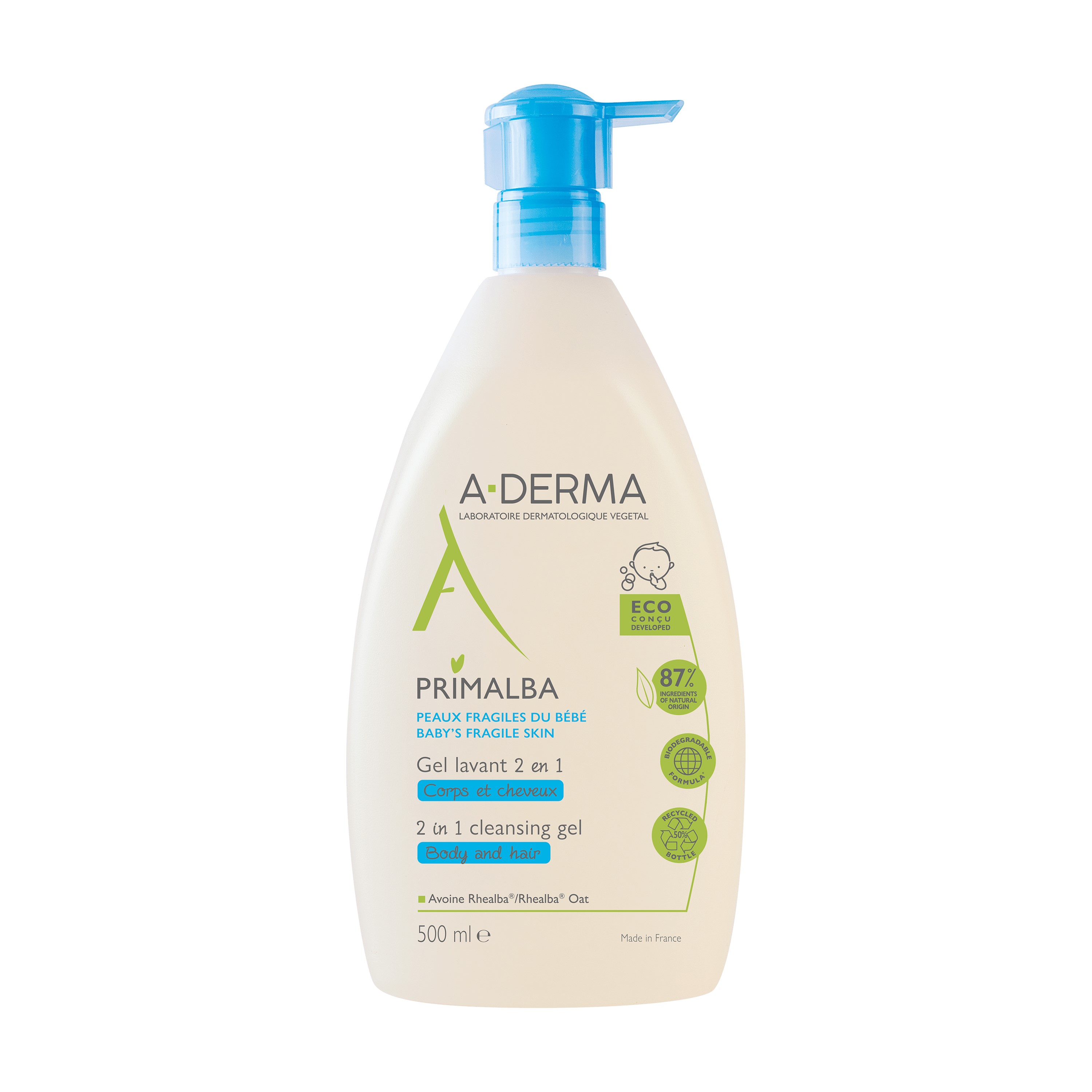 A-DERMA PRIMALBA Gel Corpo/Cabelo 500 ml