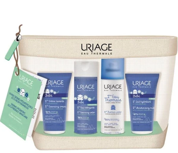 URIAGE BEBÉ 1º KIT VIAGEM Creme Lavante 50ml+Leite Hidratante 50ml 