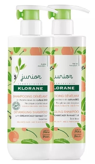 KLORANE JUNIOR Champô Des. Pêssego 500ml DUO