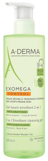 A-DERMA EXOMEGA Gel Corpo e Cabelo 500 ml 