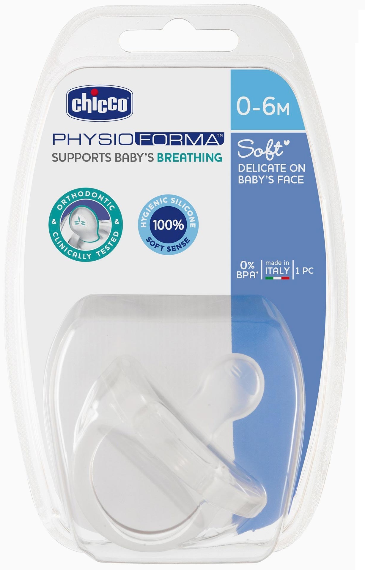 CHICCO Chupeta Physio Soft SILIC NEUTR 0-6M