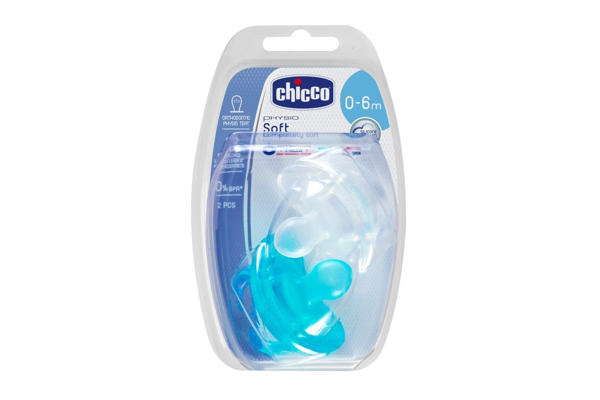 CHICCO Chupetas Physio Soft SILIC AZUL 0-6M 2un