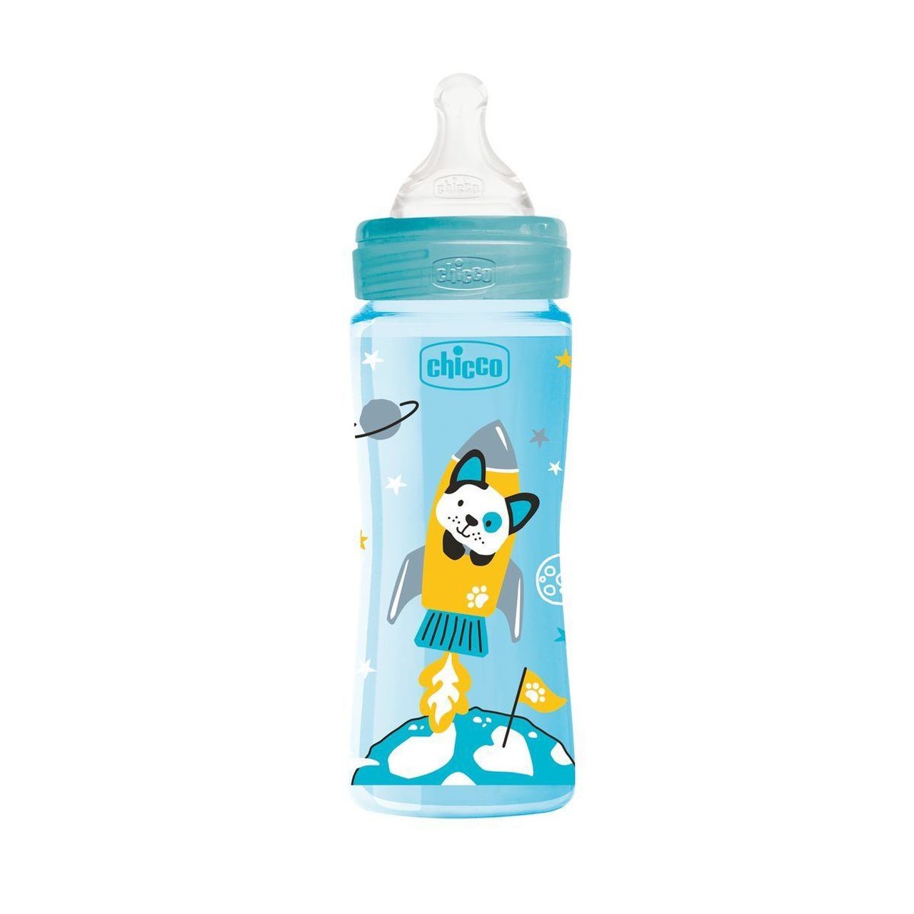 CHICCO BIBERÃO WB PP AZUL COL 330 ML SILICONE
